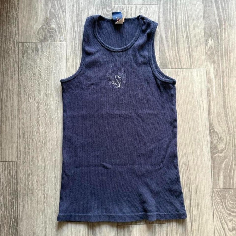 Vintage Y2K Dragon Tank Top Womens XL Navy Bullhead #0307